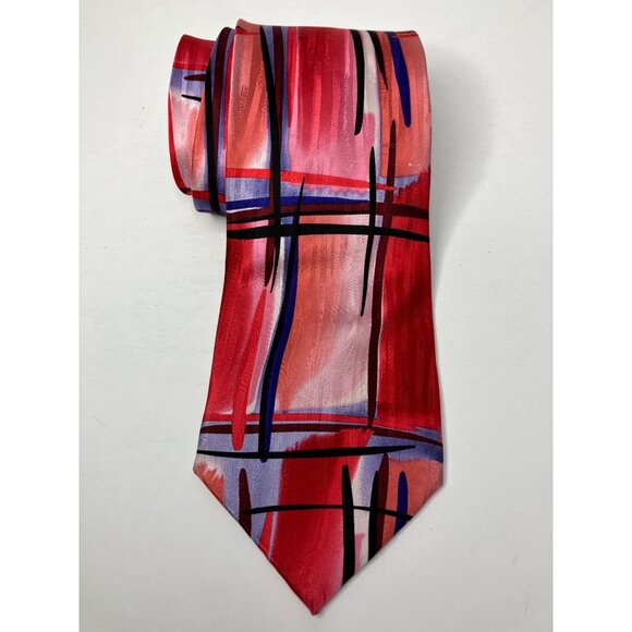 Jerry Garcia Space Containers Limited Edition Mens Silk Tie Red Blue Art - Picture 1 of 6